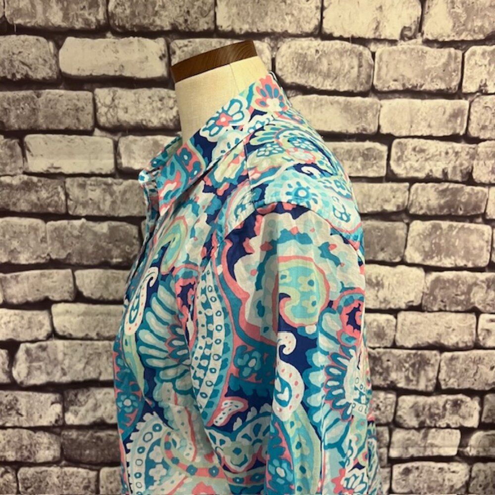 Talbots Multicolored Button Down Long Sleeve Blou… - image 5